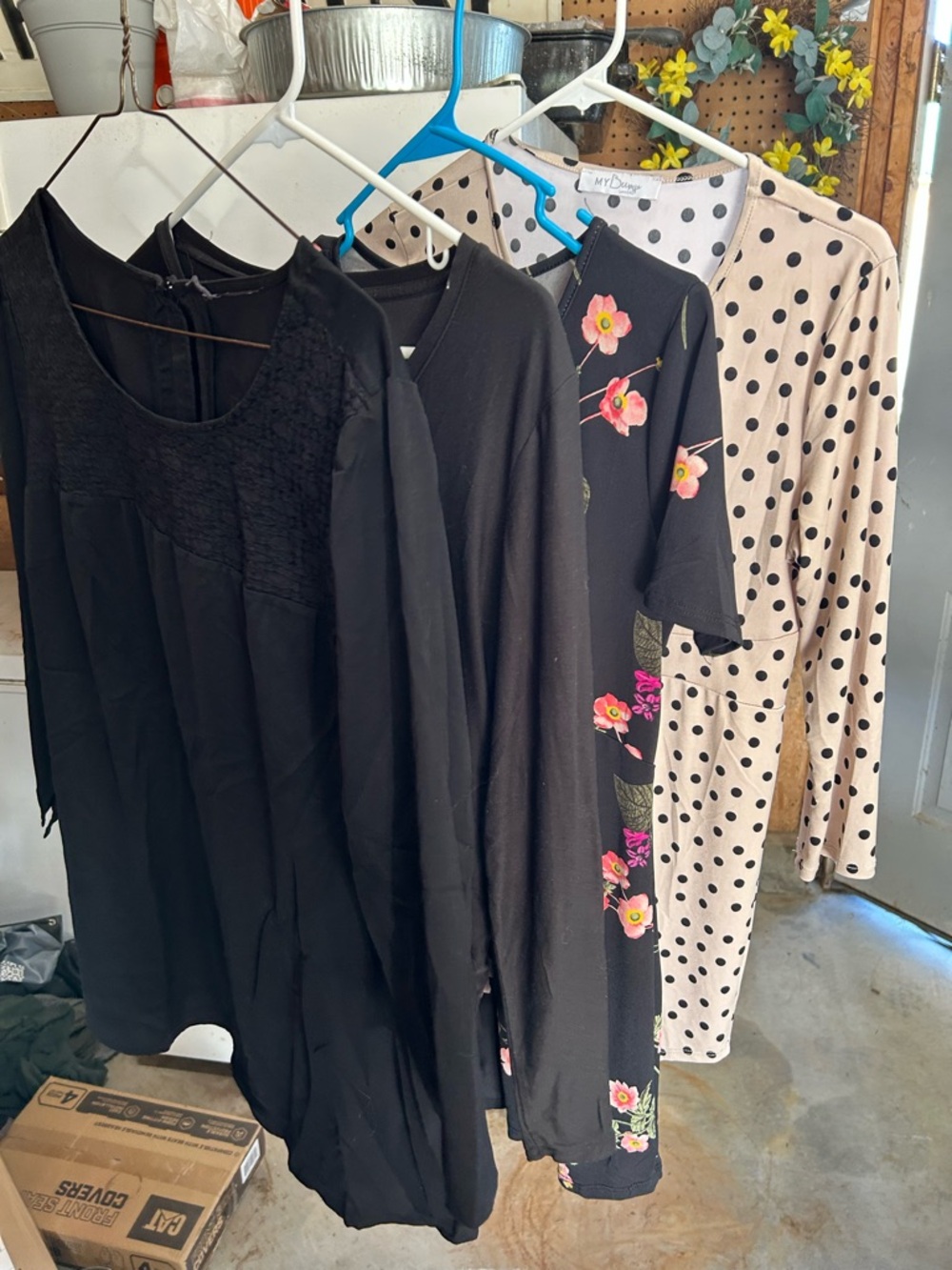 Maternity Bundle of 4 Mixed Women's shirts - Black & Polka Dot Floral Styles
